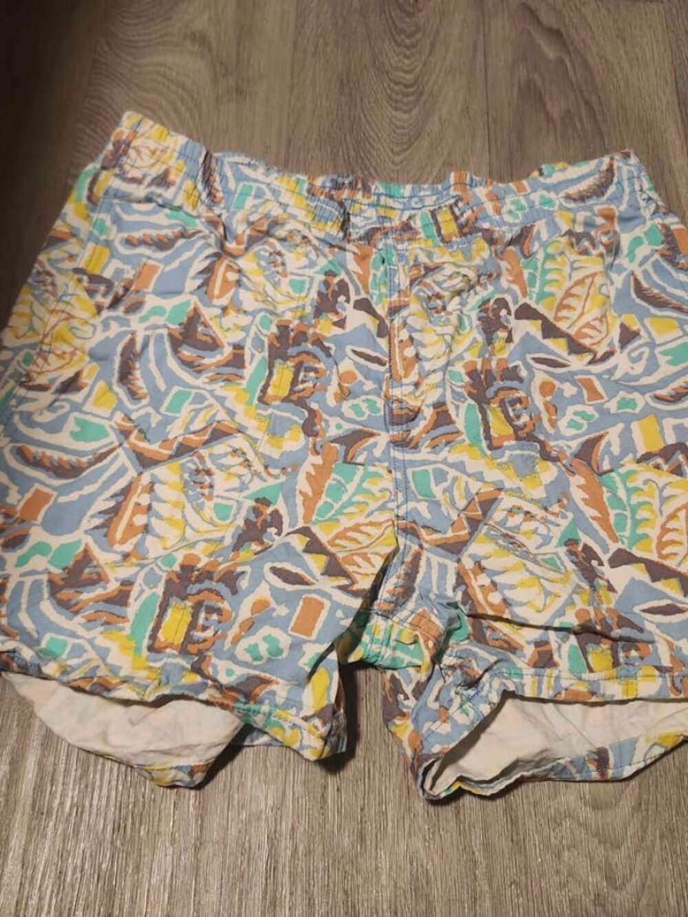 Patagonia Men's Funhoggers 6" Shorts Thriving Planet Lago Blue Abstract Pattern